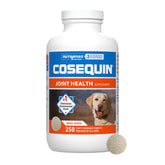 Nutramax Cosequin frasco frontal mostrando la marca y formato 250 comprimidos, facilita abastecimiento continuo