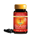Nutrex Hawaii bottle front packaging showing BioAstin branding and benefits