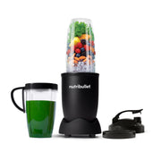 NutriBullet Pro frontal en acabado mate negro mostrando base y vaso, compacto y potente