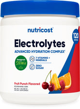 Nutricost envase frontal mostrando el sabor fruit punch y la conveniencia