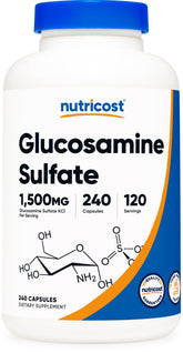 Nutricost frasco frontal mostrando el envase y la cantidad de cápsulas