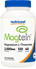 Nutricost envase frontal mostrando Magtein y beneficios claros