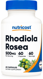 Nutricost frasco frontal con etiqueta clara y beneficios visibles