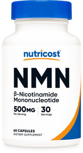 Nutricost frasco frente mostrando 60 cápsulas y ventaja de dosis clara