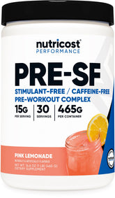 Nutricost front label showing Pink Lemonade bottle and benefits