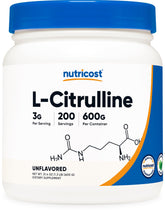 Nutricost front label showing product name and serving info for clear identification and trust