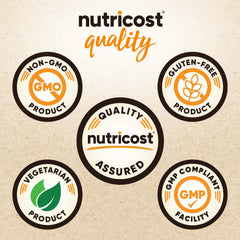 Nutricost primer plano textura del polvo que resalta color y solubilidad