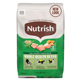 Nutrish frente del empaque mostrando tamaño y marca, transmite confianza