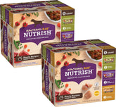 Nutrish front packaging showing variety pack and convenience benefits