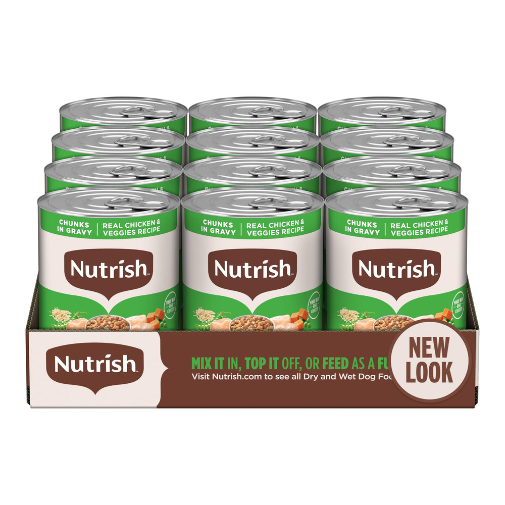 Nutrish lata frontal mostrando diseño y beneficio de ingredientes reales