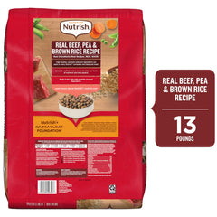 Nutrish textura de la mezcla con carne de res real y granos