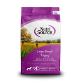 NutriSource front of bag showing chicken and rice benefits