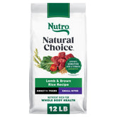 Nutro empaque frontal Small Bites lamb y rice mostrando diseño claro y beneficios