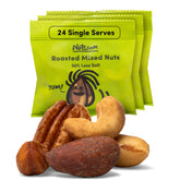 Nuts.com front packaging showing deluxe mixed nuts and 50% less sodium benefit