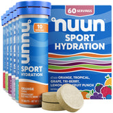 Nuun front packaging showing six tubes and clean hydration benefits