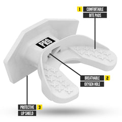 Nxtrnd One Pro primer plano de almohadillas de mordida, mayor amortiguación