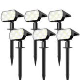 NYMPHY vista frontal pack de 6 luces, ilumina jardines uniformemente