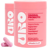 O Positiv frasco URO frontal mostrando etiqueta clara y beneficios