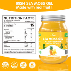 OALSE gel sea moss textura en cucharada para apreciar cremosidad y aspecto natural