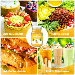 OALSE gel sea moss con trozos de mango y piña visibles, agrega sabor y frescura a recetas