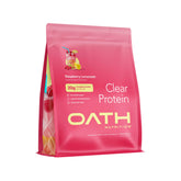 Oath Nutrition frontal del envase mostrando sabor limonada frambuesa y beneficios