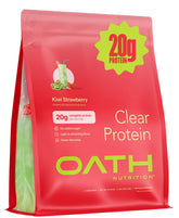 Oath Nutrition front container showing kiwi strawberry flavor and benefits