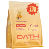 Oath Nutrition front packaging showing Sunrise Passion Punch and 20g protein benefit