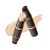 OBgE foundation stick front view showing compact packaging and shade ivory for easy selection