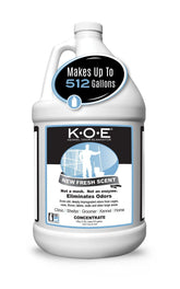 odorcide K.O.E. frente del contenedor mostrando envase y marca, limpieza profesional