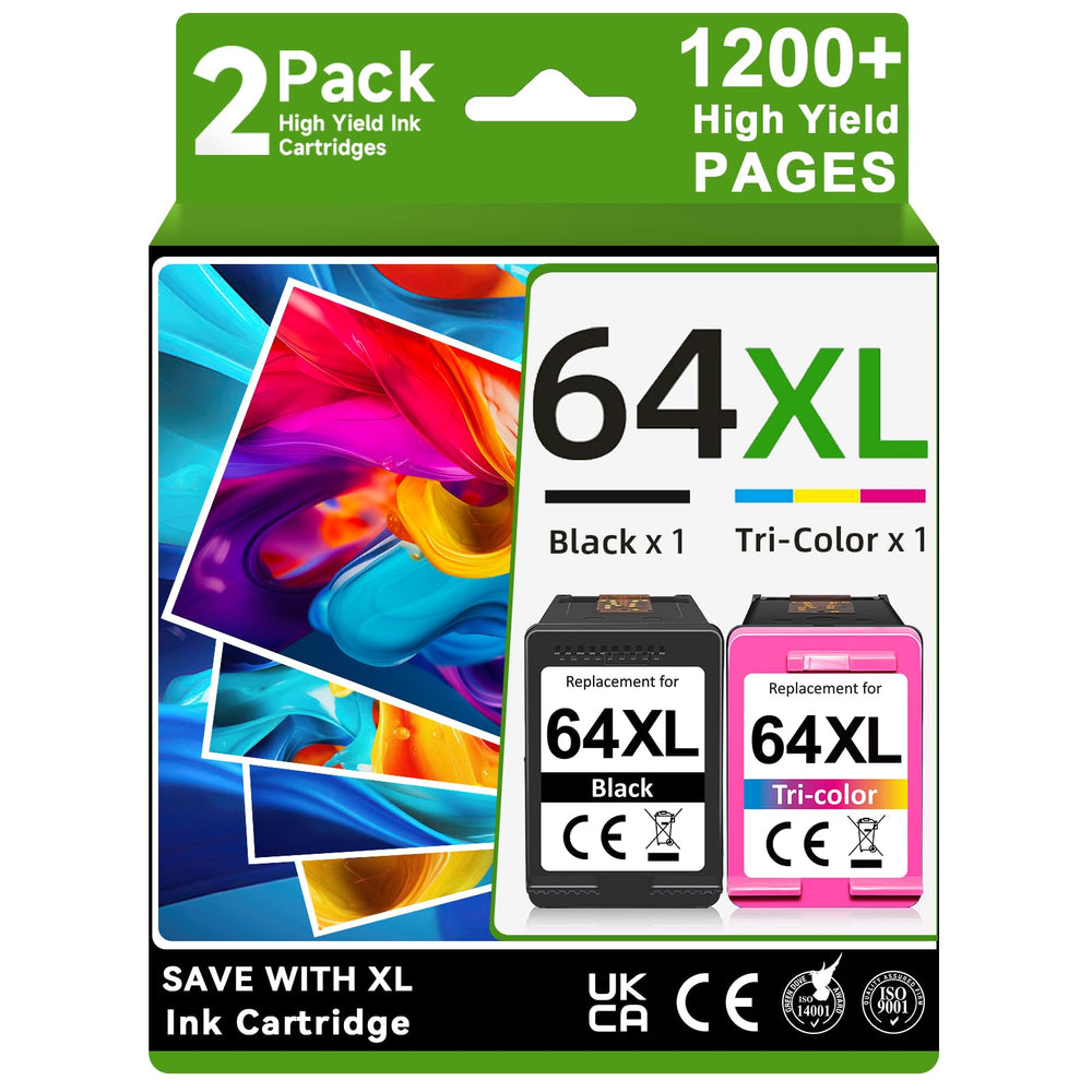 OEGGOINK pack frontal 64XL mostrando cartuchos y beneficios de ahorro