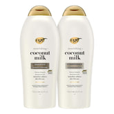OGX bottle front packaging showing coconut milk set and nourishing benefits