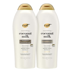 OGX bottle front packaging showing coconut milk set and nourishing benefits