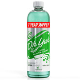 Oh Yuk frente del producto mostrando botella y etiqueta, limpieza confiable