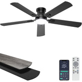 Ohniyou front view black fan showing sleek low-profile design and improved airflow