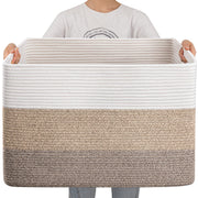 OIAHOMY front view of large 108L basket showing gradient brown design and capacity