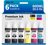 OKGO!INK vista frontal del pack 522 mostrando las seis botellas y colores