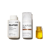 Olaplex front packaging showing the three-piece Treat & Shine set and benefits