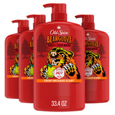 Old Spice Bearglove frontal paquete cuatro muestra el producto y ahorro