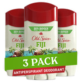 Old Spice Fiji frontal pack de tres barras, ofrece protección duradera