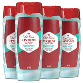 Old Spice Hydro Wash front bottle showing product and Pure Sport scent benefit