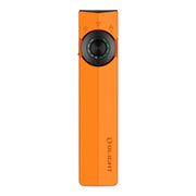 OLIGHT ArkPro front view showing orange body and controls, highlighting portability and style