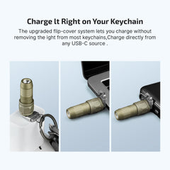 OLIGHT iUltra magnetic base attached to metal surface enabling steady hands-free light