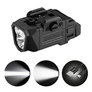 OLIGHT PL X frontal montada en riel, sujeción firme y acceso rápido