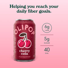 OLIPOP close-up de burbujas y textura, refresco con cuerpo y fibra