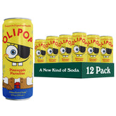 OLIPOP front packaging showing bright Pineapple Paradise cans, highlighting refreshment