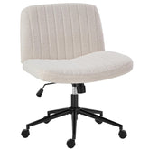 OLIXIS criss cross chair front view showing armless wide seat and supportive cushion