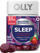 OLLY frente del envase mostrando la cantidad y fuerza para dormir