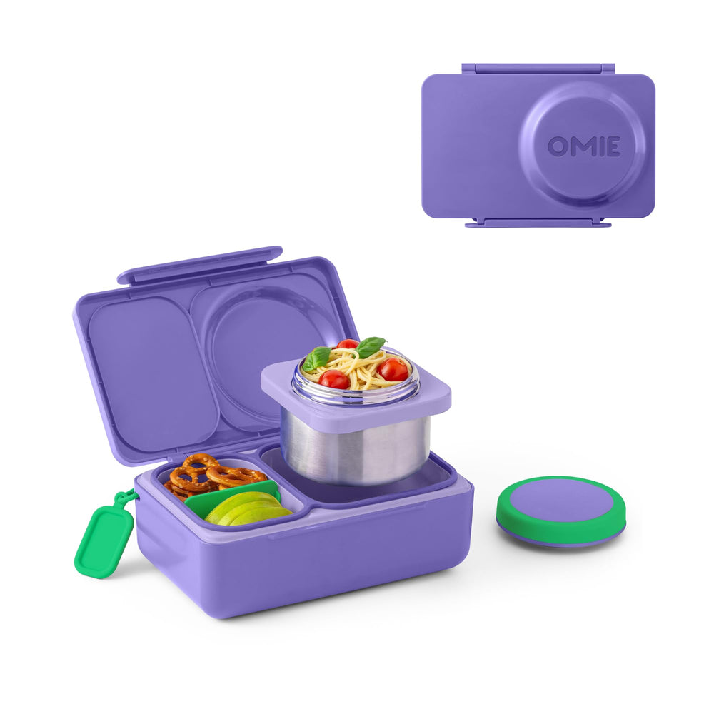Omie OmieBox UP front packaging showing Galaxy Purple, durable design benefit