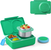 Omie OmieBox UP front view showing jade green finish and compact design benefit: stylish durability