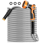 Omont manguera frontal paquete mostrando longitud 50FT y robustez